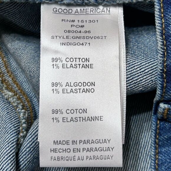 Good American Good 90’s Short Blue Denim Shorts NWOT size 16 - Picture 7 of 8